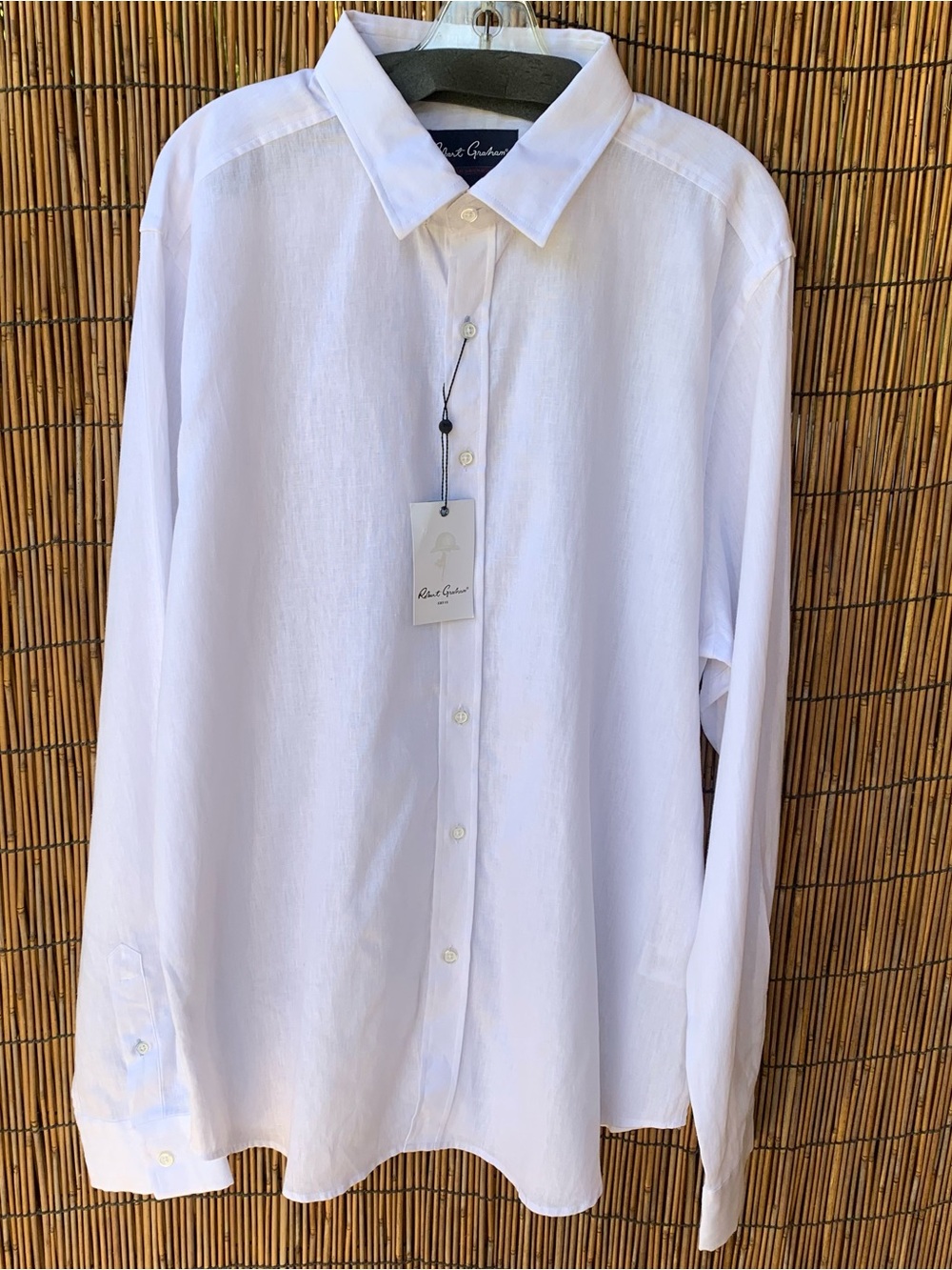 Robert Graham  Palmer white tailored fit Button-Down Shirt men’s 2XL